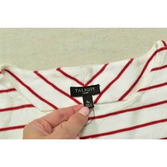 Talbots Women's Shift Dress White Red Petite Size Sp Cotton Short Sleeve NEW - Picture 5 of 8